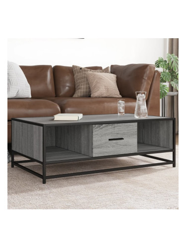 Sonata H Кафе маса, сив сонома, 100x57x35 см, инженерно дърво и метал