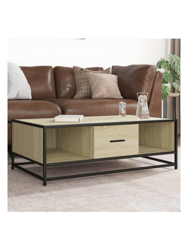 Sonata H Кафе маса, дъб сонома, 100x57x35 см, инженерно дърво и метал