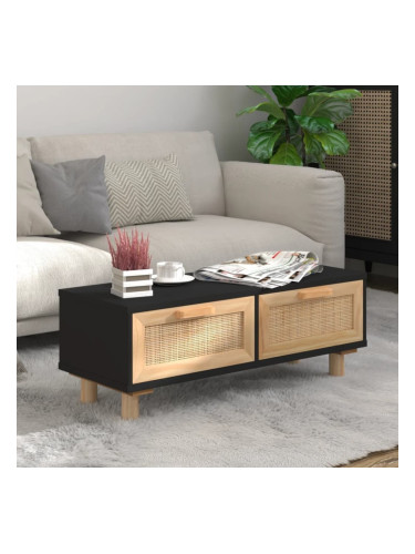 Sonata H Кафе маса, черна, 80x40x30 см, инженерно дърво и бор масив