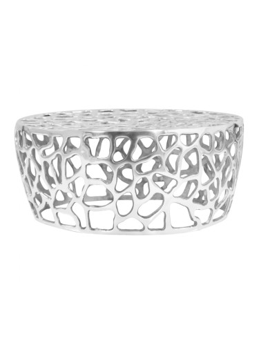 Sonata H Маса за кафе, лят алуминий, 70x30 см, сребриста