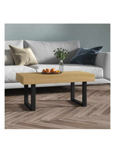 Sonata H Маса за кафе, светлокафяво и черно, 90x45x40 см, МДФ и желязо