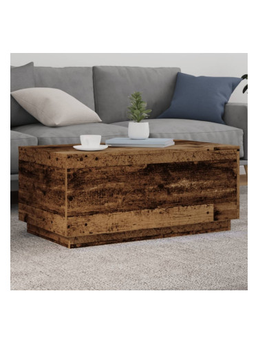 Sonata H Маса за кафе с LED осветление, старо дърво, 90x50x40 см