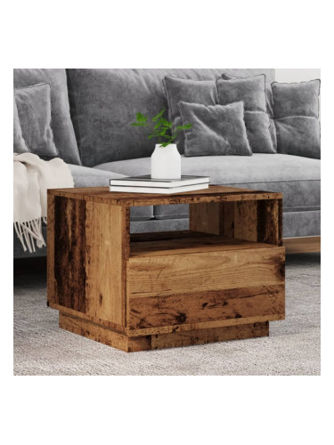 Sonata H Маса за кафе с LED осветление, старо дърво, 50x49x40 см