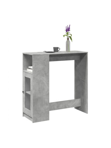 Sonata H Бар маса с рафтове бетонно сива 101x40x103,5 см инженерно дърво