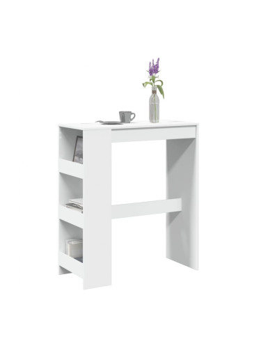 Sonata H Бар маса с рафтове, бяла, 90x40x103,5 см, инженерно дърво