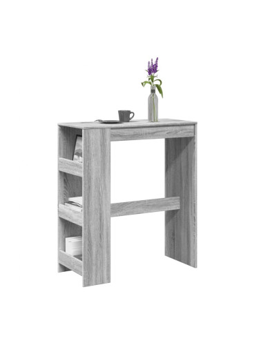 Sonata H Бар маса с рафтове, сив сонома, 90x40x103,5 см, инженерно дърво