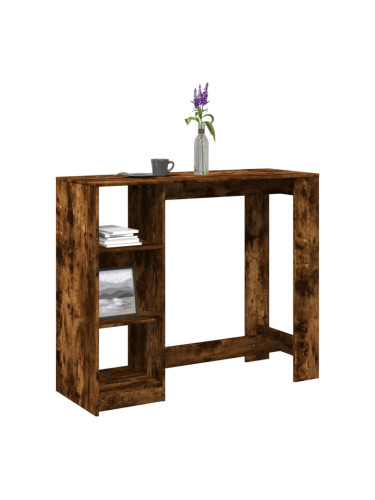 Sonata H Бар маса с рафтове опушен дъб 124x46x103,5 см инженерно дърво