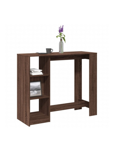 Sonata H Бар маса с рафтове кафяв дъб 124x46x103,5 см инженерно дърво