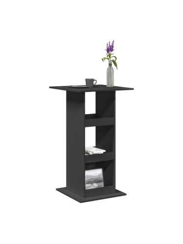 Sonata H Бар маса с рафт, черна, 60x60x102 см, инженерно дърво