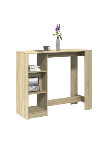 Sonata H Бар маса с рафт, сонома дъб, 124x46x103,5 см, инженерно дърво