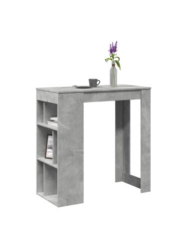 Sonata H Бар маса с рафтове бетонно сивa 102x50x103,5 см инженерно дърво