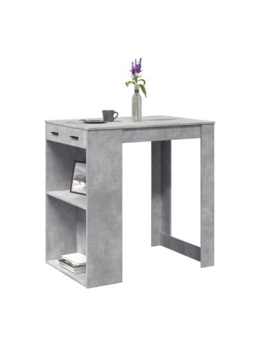 Sonata H Бар маса, бетонно сива, 102x70x103,5 см, инженерно дърво