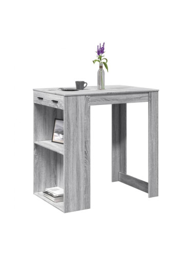 Sonata H Бар маса, сив сонома, 102x70x103,5 см, инженерно дърво