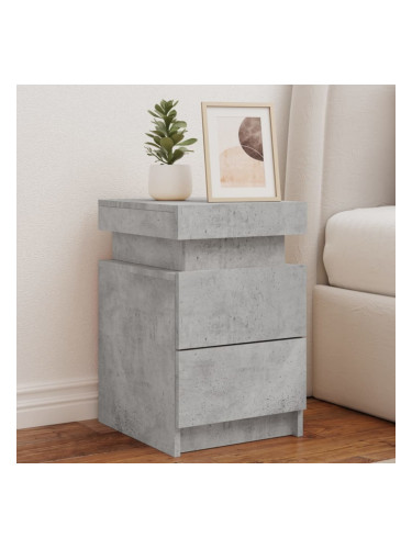 Sonata H Нощно шкафче с LED осветление, бетонно сив, 35x39x55 см
