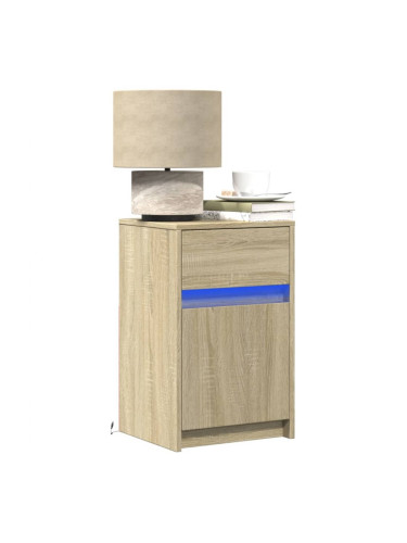 Sonata H Нощно шкафче с LED осветление, дъб сонома, инженерно дърво