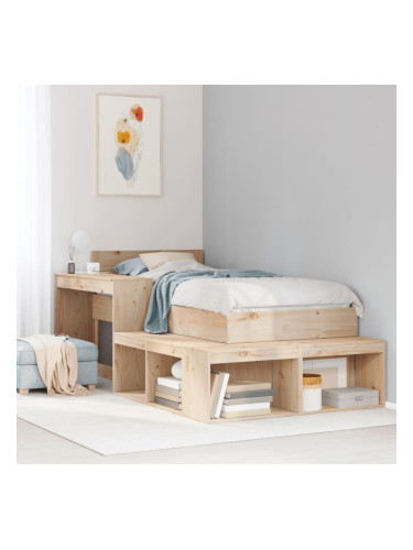 Sonata H Нощно шкафче с бюро, 222x107x75 см, борово дърво масив