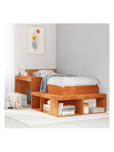 Sonata H Нощно шкафче с бюро, восъчнокафяв, 222x107x75 см, бор масив