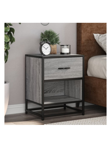 Sonata H Нощно шкафче, сив сонома, 40x31x50 см, инженерно дърво
