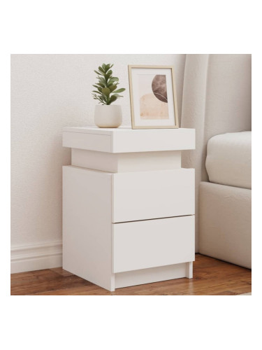 Sonata H Нощно шкафче с LED осветление, бяло, 35x39x55 см