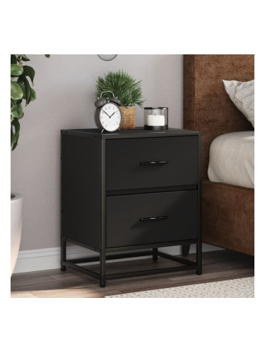 Sonata H Нощни шкафчета, 2 бр, черни, 40x31x50 см, инженерно дърво