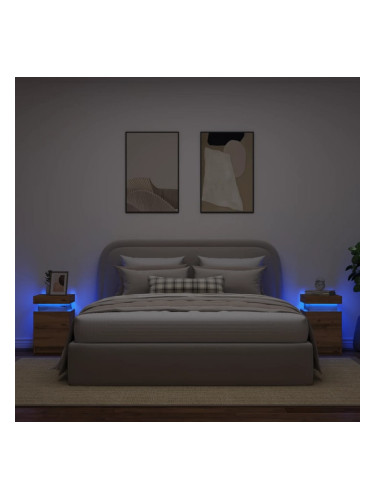 Sonata H Нощни шкафчета с LED 2 бр, 35x39x55 см, инженерно дърво