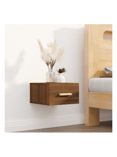 Sonata H Нощно шкафче за стенен монтаж, кафяв дъб, 35x35x20 см