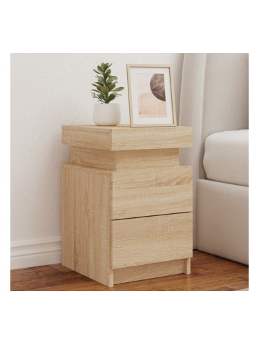 Sonata H Нощно шкафче с LED осветление, дъб сонома, 35x39x55 см