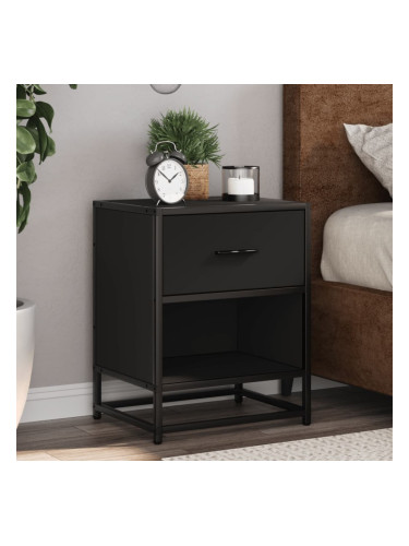 Sonata H Нощни шкафчета, 2 бр, черни, 40x31x50 см, инженерно дърво