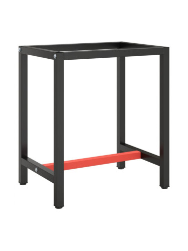 Sonata H Рамка за работна маса матово черно и червено 70x50x79 см метал