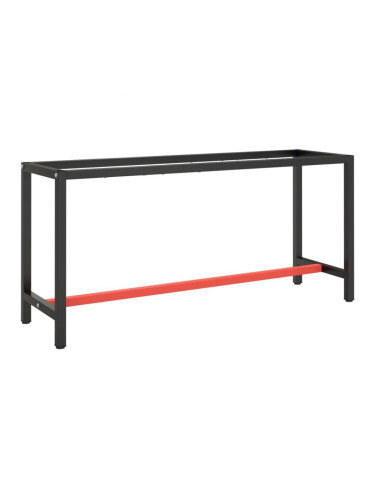 Sonata H Рамка за работна маса матово черно и червено 170x50x79 см метал
