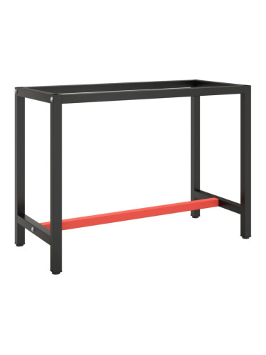 Sonata H Рамка за работна маса матово черно и червено 110x50x79 см метал