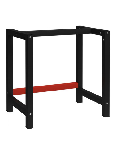 Sonata H Рамка за работна маса, метал, 80x57x79 см, черно и червено