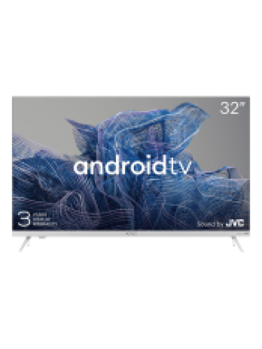 32', HD, Google Android TV, White, 1366x768, 60 Hz, Sound by JVC, 2x8W, 33 kWh/1000h , BT5, HDMI ports 3, 24 months