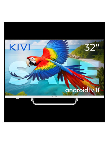 32", White, HD 2k, Android TV 11, Black, 1920x1080, 60 Hz, AV1, Sound 2x8W, 26 kWh/1000h, Energy E, WiFi5G, BT5.1, 3xHDMI, 2xUSB, Blue Remote, Central stand, 24 months