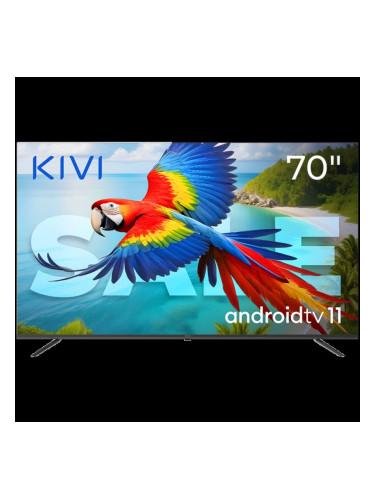 70", UHD, Android TV 11, Black, 60 Hz, AV1, Sound 2x12W, 115 kWh/1000h, Energy F, WiFi5G, BT5.1, 4xHDMI, 2xUSB, Blue Remote, 24 months