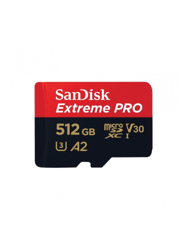 SanDisk Extreme PRO microSDXC 512GB + SD Adapter + 2 years RescuePRO Deluxe up to 200MB/s & 140MB/s Read/Write speeds A2 C10 V30 UHS-I U3; EAN:619659188566