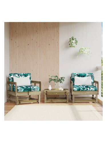 Sonata H Градински столове с възглавници 2 бр импрегнирано борово дърво