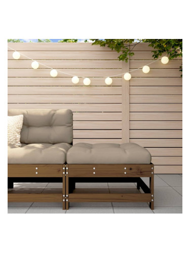 Sonata H Градинска табуретка с възглавница, меденокафява, бор масив