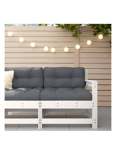 Sonata H Градински стол с възглавници, бял, масивно борово дърво