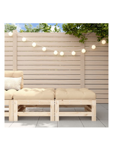 Sonata H Градински табуретки с възглавници, 2 бр, борово дърво масив