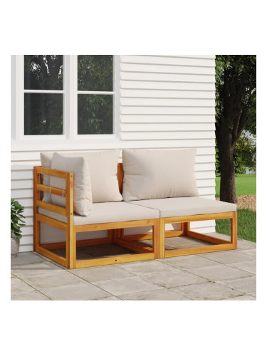 Sonata H Градински комплект дивани с възглавници от 2 части акация масив