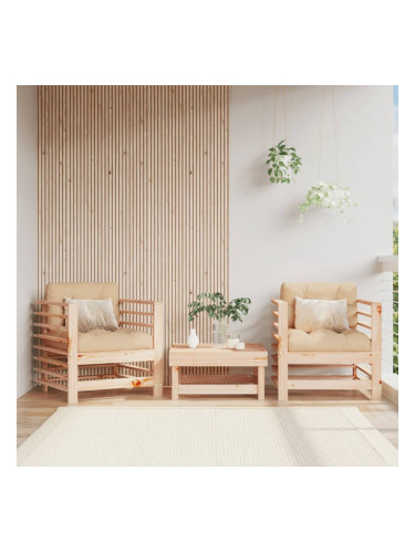 Sonata H Градински столове с възглавници, 2 бр, бор масив