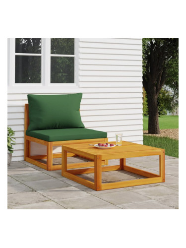 Sonata H Градински комплект дивани с възглавници от 2 части акация масив