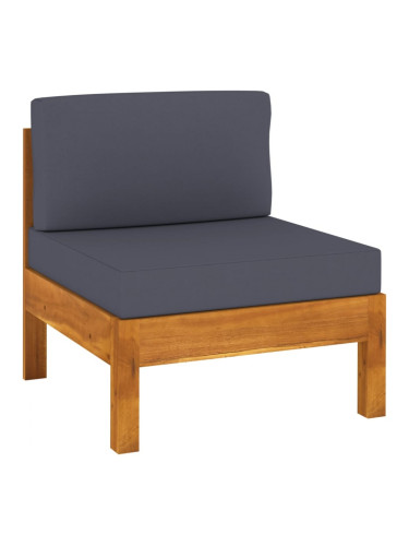 Sonata H Среден диван с тъмносиви възглавници акация масив