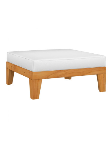 Sonata H Модулна табуретка с кремавобяла възглавница, акация масив