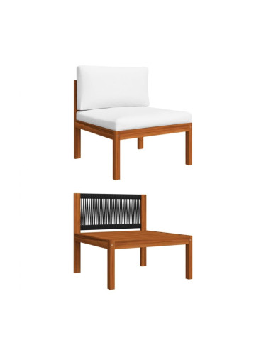 Sonata H Градински среден диван с възглавници, акация масив