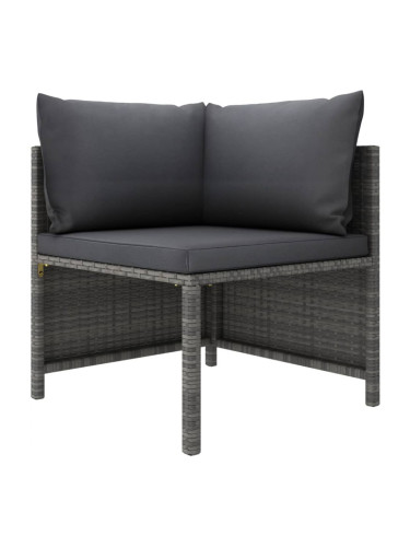 Sonata H Модулен ъглов диван с възглавници, сив полиратан