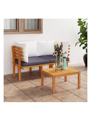 Sonata H 2-местен градински диван с възглавници, акация масив