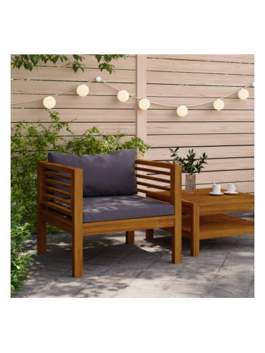 Sonata H Градински стол с тъмносиви възглавници, акация масив