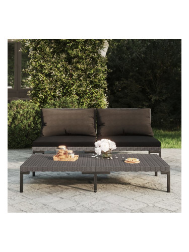 Sonata H Градински дивани с възглавници, 2 бр, полукръгъл полиратан